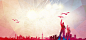 梦幻红色海报背景 素材 线条光 背景 设计 鸟 背景 设计图片 免费下载 页面网页 平面电商 创意素材