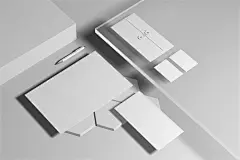 玻璃透明创意品牌文具办公用品名片海报展示VI智能贴图样机PS模板 (2)