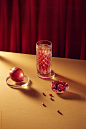 Glass Of Pomegranate Juice And Fresh Fruits On Table