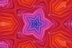 红色粉黄色抽象花背景。色彩鲜艳的彩色图案，3d壁纸精致的曲线形状