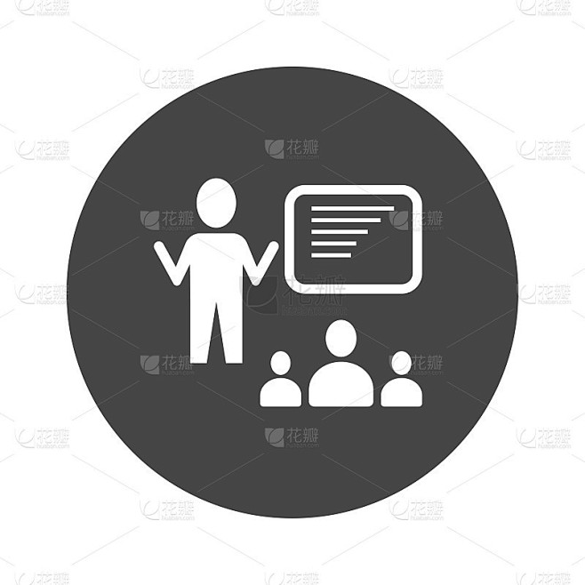 教学图标-教师与学生矢量插图平面设计