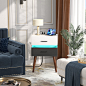 Amazon.com: armocity Nightstands with Charging Station and LED Light, Bedside Table with Drawers, Modern Nightstand with Charging Port, Sturdy Night Stands with Light for Bedrooms, Guest Room, White and Black : Home & Kitchen