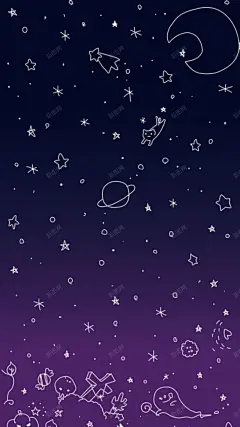 简约手绘插画星空H5背景 星际 童趣 简约 聊天背景 背景 设计图片 免费下载 页面网页 平面电商 创意素材