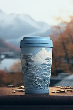 国潮风创意奶茶杯图片模型