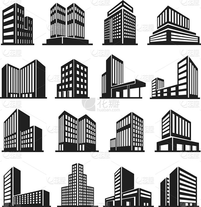 都市风景,建筑外部,计算机图标,透视图,...