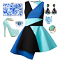 A fashion look from November 2014 featuring blue dress, high heel pumps and blue purse. Browse and shop related looks.