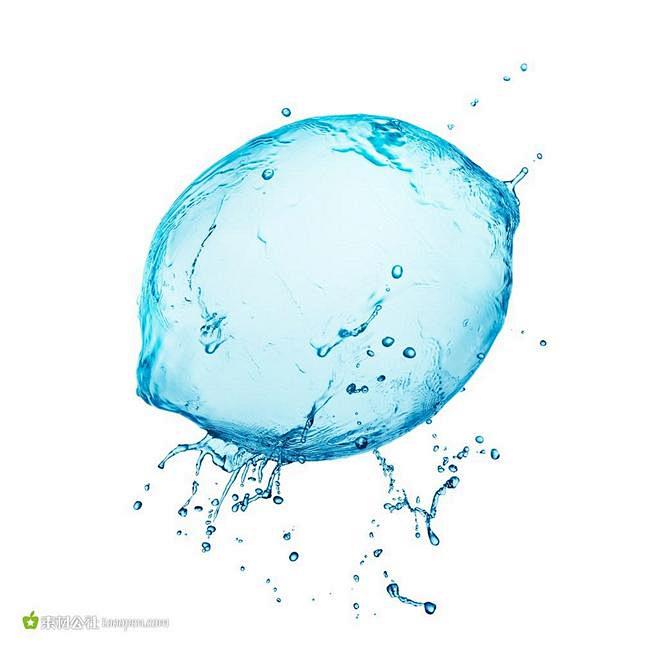 水背景水果柠檬