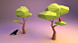 Low Poly Trees with Birds
