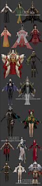 中国风人物/剑侠世界3Dmax角色模型贴图/手游戏美术资源素材