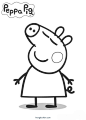 hongdoufan.com 闭着眼睛做梦的动画片小猪佩奇幼儿填色图片大全