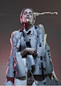 【artwork】#服装设计# #灵感的诞生# 
灵感 Point | 机械元素的未来感 X 建筑般剪裁的硬朗感
BY：Yunshi Deng
#帕森斯设计学院# #Parsons# ​​​​
