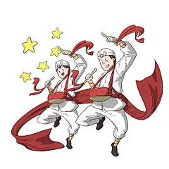 手绘卡通欢度国庆节人物素材
