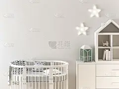 婴儿床和墙壁模型
