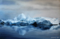 冰与雪_插画手绘：Zaria Forman 超现实粉彩素描格陵兰岛的冰山1221