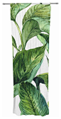 Kess Original "Banana Leaves" Green White Decorative Sheer Curtain curtains