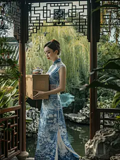 AI人像旗袍古风美女