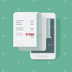 纸质收据支付手机，财务数据报告智能手机
