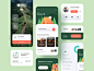 Camping App Design - UI Elements clean illustration application design andrew side menu route profile app design pattern mobile maps map detail page design camping camp backpacker application