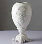 新中式浮雕花树脂花瓶  新古典监欧式花器装饰瓶摆件 软装配饰的图片