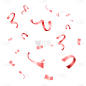 红色漂浮彩带节日装饰元素