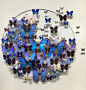 艺术展蝴蝶标本 : 之前在香港巴塞尔艺术展（2019年）上看到的蝴蝶标本，太美了！亲眼所见，真的会被震撼到！蝴蝶的纹理、色彩搭配、对称的设计、布局等等都令人感到赏心悦目～ #蝴蝶标本  #艺术展打卡