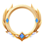 This may contain: a gold ring with blue stones in the center