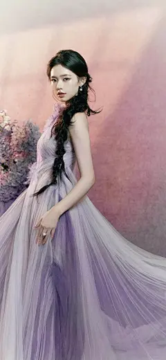 美女壁纸～林允梦幻紫纱裙优雅写真...@霁枫壁纸的动态
