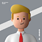 三维立体卡通头像图标素材 3d cartoon avatar isolated in 3d rendering