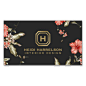 Modern Circle Floral Wreath White Business Card : A circular badge containing your name or business name is surrounded by beautifully arranged floral designs for an elegant and eye-catching logo or brand design. This business card is perfect for floral de