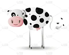 快乐农场奶牛卡通插画设计