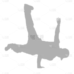 灰色手绘青年节青年剪影元素