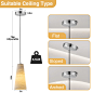 Natural Alabaster Pendant Lights Kitchen Island, H-10in White Pendant Light Fixtures, Light Pendant Marble Conical Shade Nickel,for Bedroom Bathroom Dining Room Living Room (Dimmable Bulbs INCL) - Amazon.com