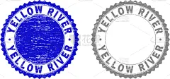 海豹,橡皮章,黄河,纹理效果,圆形,黄色,图像,矢量,分离着色,河流