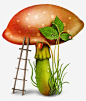蘑菇png免抠素材_新图网 https://ixintu.com 蘑菇 梯子 田园 蘑菇小屋 野生菌 菌类