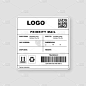 Realistic shipping label priority mail template
