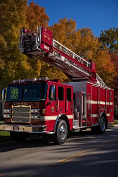 火警消防车交通工具摄影图