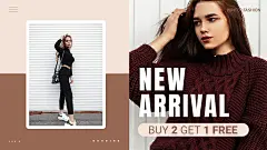 时尚简约保暖季冬季上新跨境电商服装女装电商横版海报banner