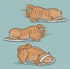 猫  画师：fⅠoofIers   绘画   题材来源于微博博主跟着Tina画美国