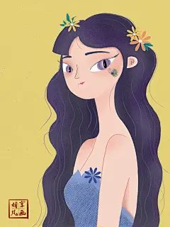 板绘，卡通人物，扁平肌理