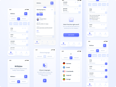 Translator Mobile App单词单词白色转换用户界面用户体验ui ux移动uiux语言转换器google翻译谷歌设计figma ...