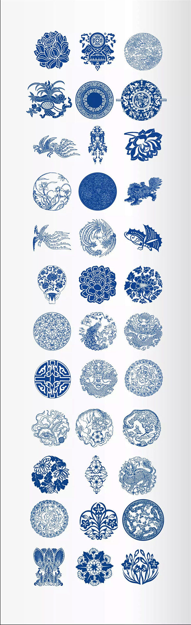 古典贴花中式花纹背景中国风传统青花瓷