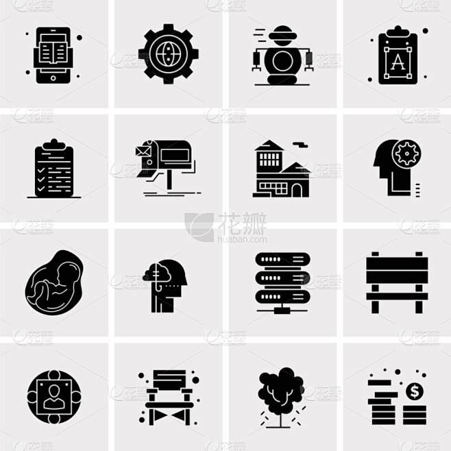 set 16 universal icons business