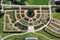 aerial photo of manicured gardens