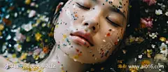 拍摄艺术照的模特_提示词查看_Midjourneyai绘图工具关键词描述词咒语_1680X720像素-花瓣,花朵,特写,模特,艺术照,女人,写实-提示词编号:2023090513508529-绘ai-www.ai016.com