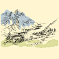 矢量图 ai 局部图案 风景 插画 山脉 生活元素 日常元素 山 素描 艺术效果 艺术设计