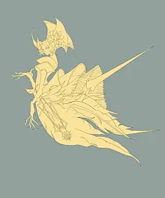 浅海哥斯拉  的插画 00单色稿。。。于是表示色废不知会不会继续