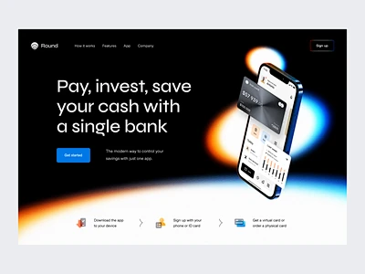 online banking: home page ux design ui design ux ui saas website saas ...