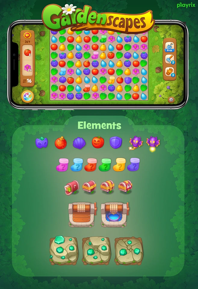Match-3 Elements图片_UI图片素材-花瓣网