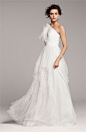 Carmen Marc Valvo Dotted Tulle One Shoulder Gown via Nordstrom