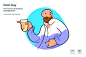 Cover Image For Man In Bar Vector Illustration